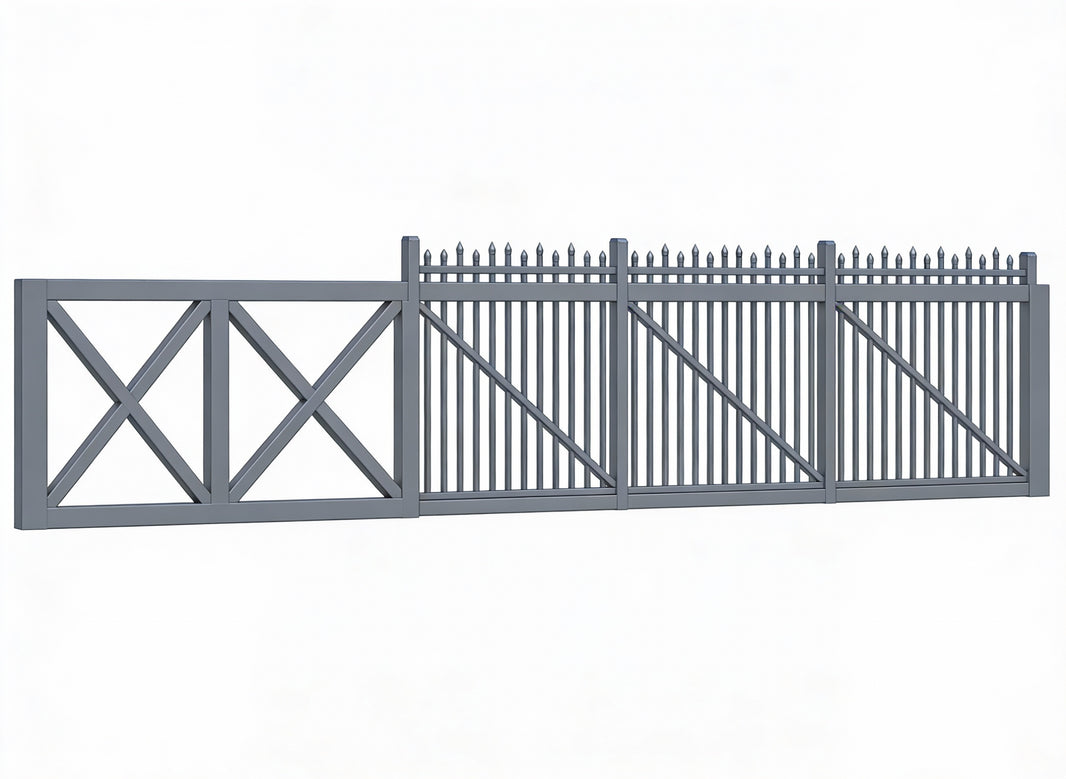 Cantilever Commercial Ascot Gate - Ornament Pickett - Model GTC240CH745