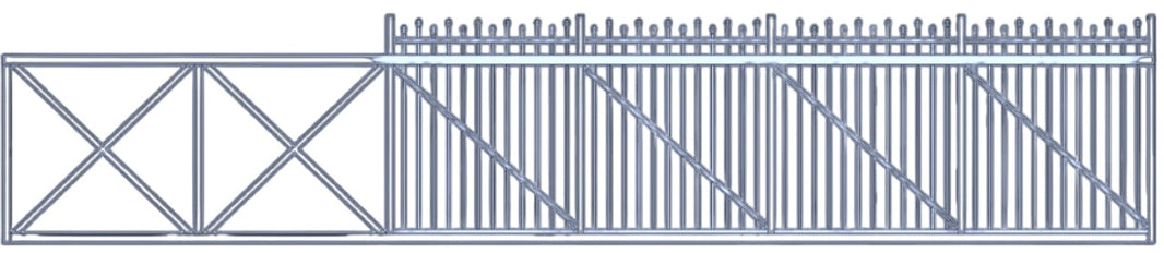 Cantilever Commercial Ascot Gate - Ornament Pickett - Model GTC240CH745