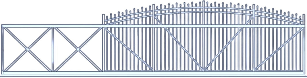 Cantilever Commercial Ascot Gate - Ornament Pickett - Model GTC240CH748