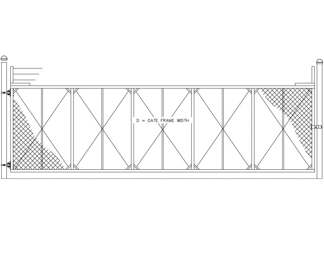 Heavy Duty Aluminum Swing Gate Manual Operation - Chain Link  Model HDSGCL763