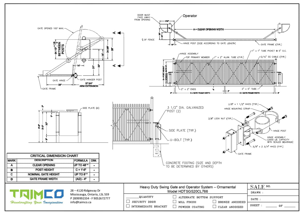 Heavy Duty Aluminum Swing Gate Manual Operation - Ornamental  Model HDSGO766