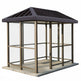 Close‑up of slanted roof panel on TAIMCO bus stop shelter showing durable weather‑resistant construction.
