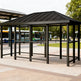 Black steel frame and precision‑welded joints on TAIMCO bus stop shelter.