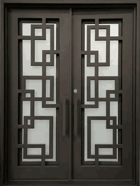 Wrought Iron Vatican Iron Door | Square Top With kickplate | Model # IWD 971