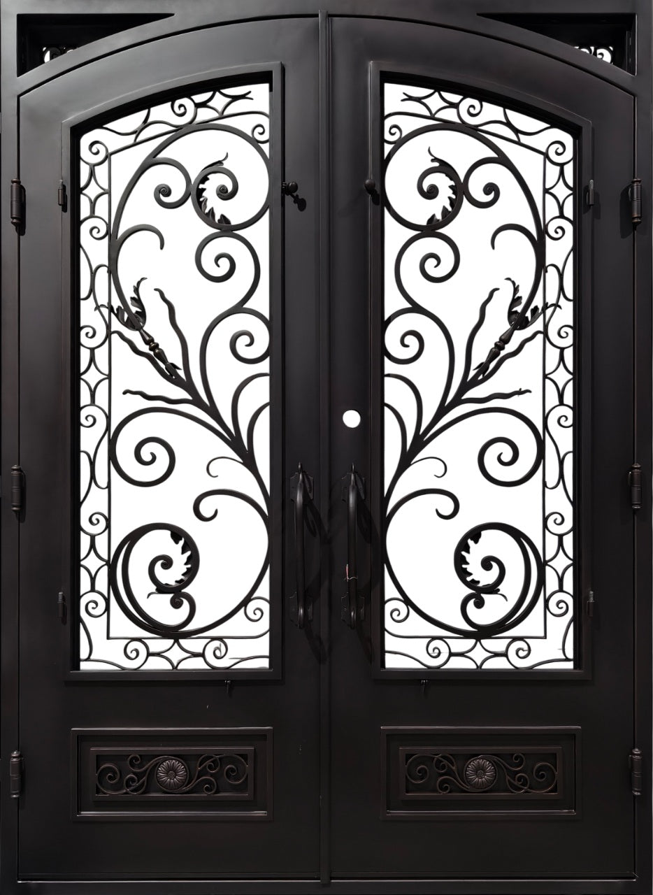Kickplate Accent Iron Entry Door Square-Top Custom Modern Design Model IWD 1011