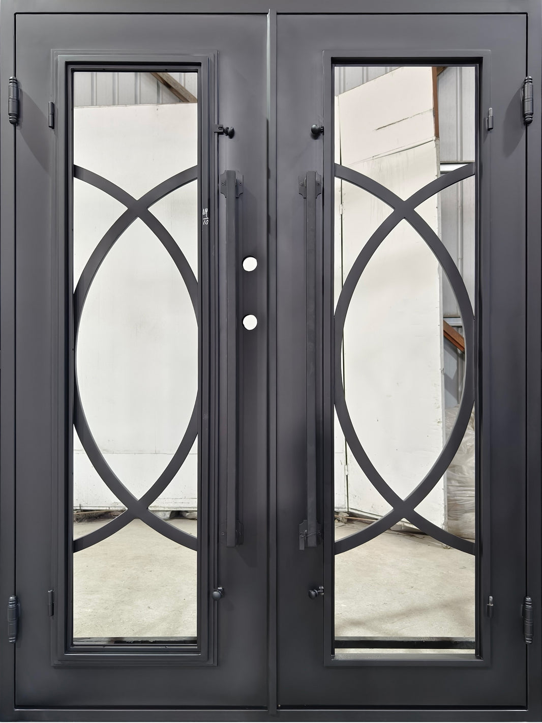 Cross Arch iron door Design | Square Top With kickplate | Model # IWD 1014