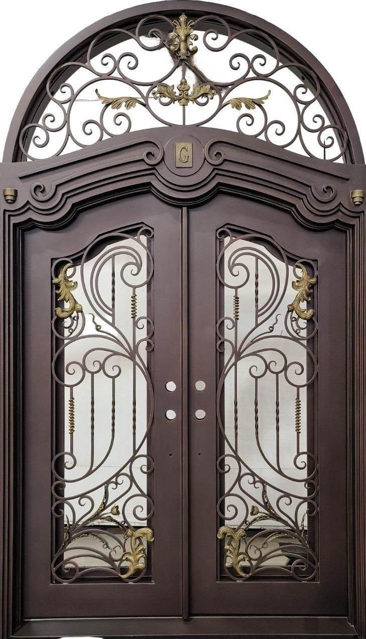 Wrought Iron Door | Arched Top With kickplate | Model # IWD 1020