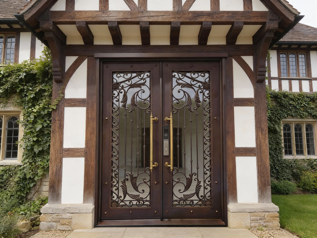 Arched Wrought Iron Entry Door Kickplate Accent Design  Model IWD1032