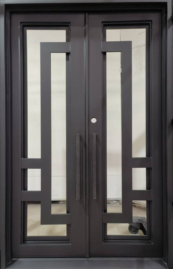 Simple Modern iron door Design | Square Top With kickplate | Model # IWD 1036