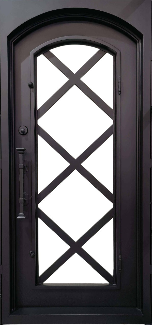 Architectural Iron Entry Door Modern Square Top Profile  Model IWD 1039