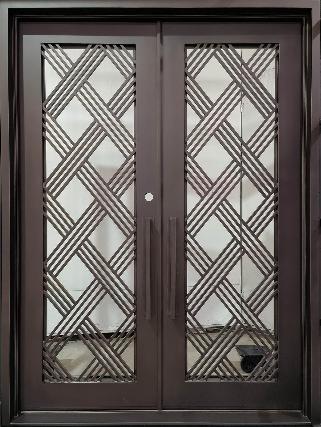 Cross Strap Design Iron Door | Square Top With kickplate | Model # IWD 1044