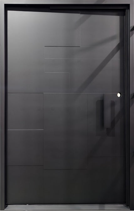 Geometric Steel Entry Pivot design Door  Square Top  Model # IWD 1088