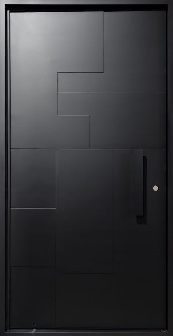 Rectilinear Grid Steel Pivot design Door  Square Top  Model # IWD 1092
