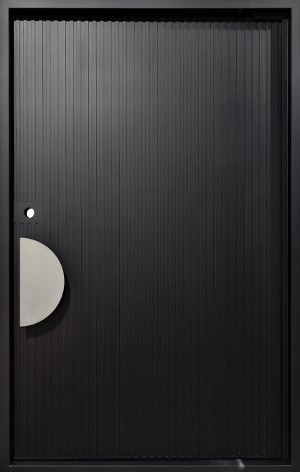 Vertical Groove Pivot design Door with Offset Crescent Handle  Square Top  Model # IWD 1095