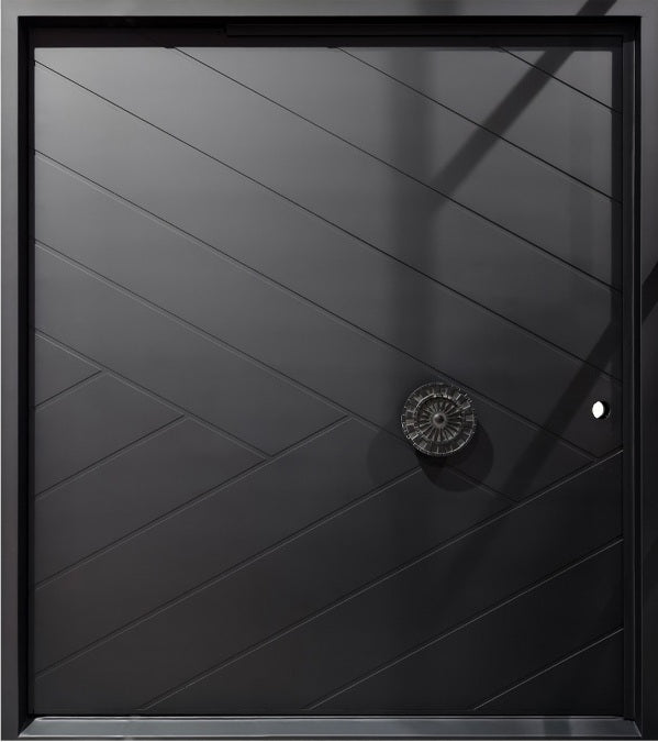 Diagonal Pattern Minimalist Pivot design Door  Square Top  Model # IWD 1096