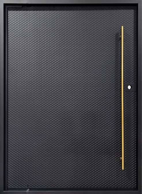 Stamped Steel Pivot Door with Hexagonal Pattern Embossing Square Top  Model # IWD 1099