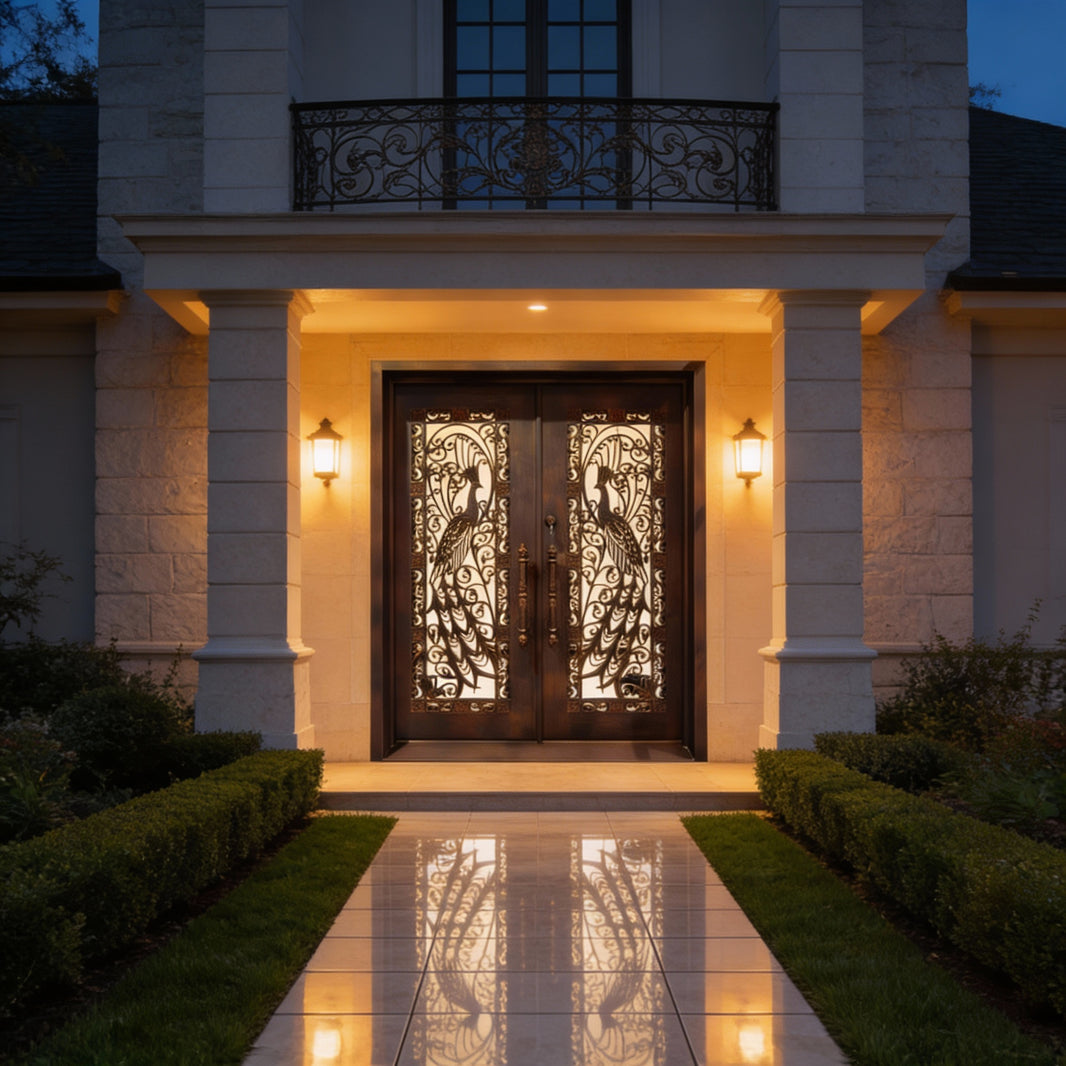 Wrought Iron Door Square Top With kickplate Model # IWD1110