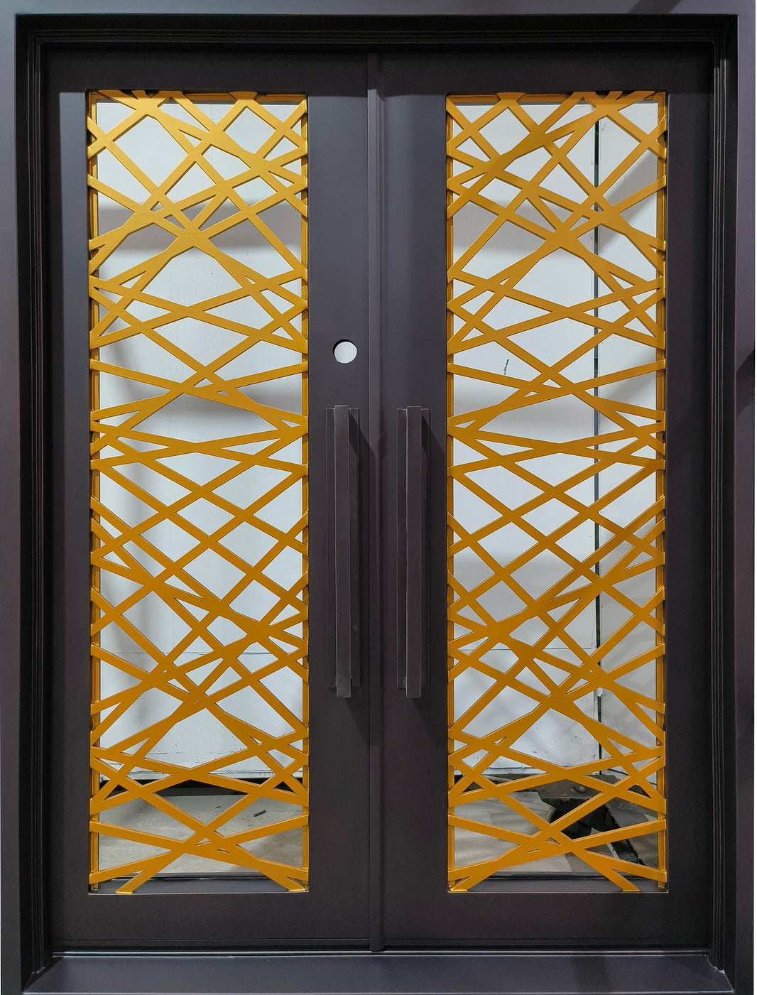 Wrought Iron Plasma Cut Iron Door | Square Top With kickplate | Model # IWD 973