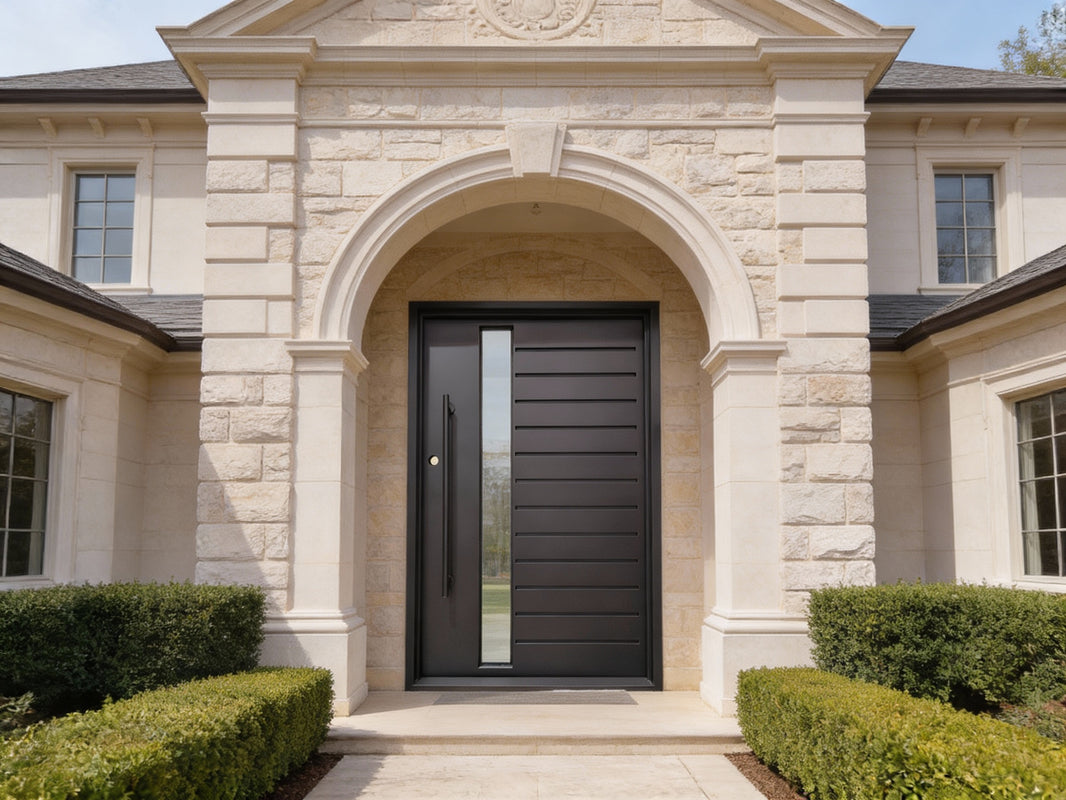 Square Top Wrought Iron Door with Kickplate Customizable Pre-Hung Exterior Entryway in Powder-Coated Finish Model IWD987