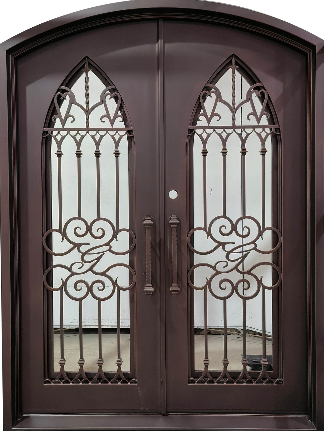 Wrought Iron Door | Arched Top With kickplate | Model # IWD 1054