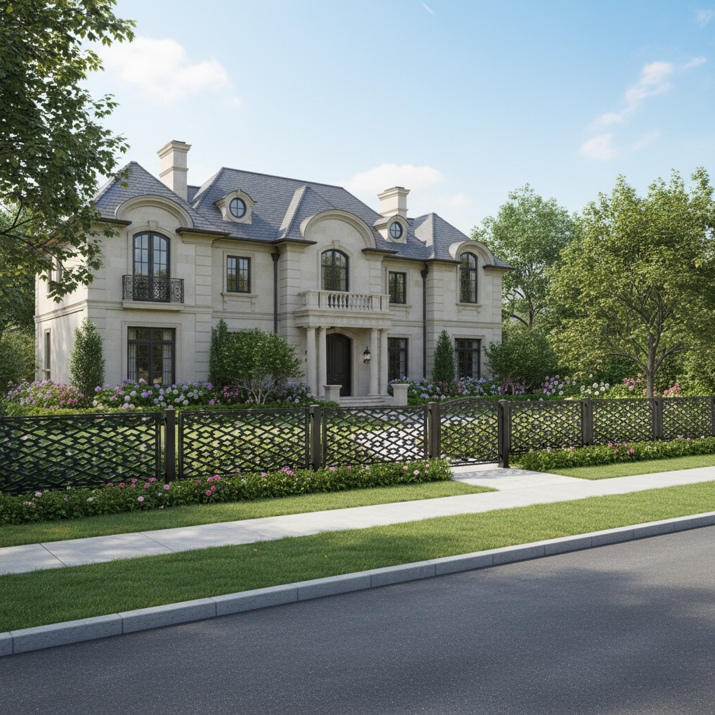 Modern Geometric Diamond‑Pattern Plasma‑Cut Steel Gate | Contemporary Metal Entrance Design Model # LFP938