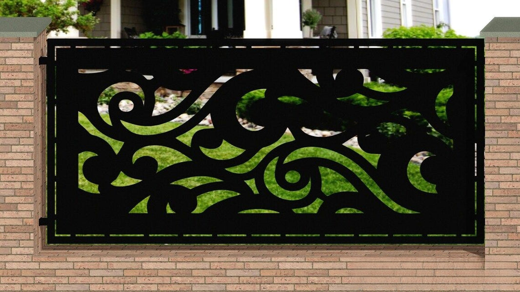 Custom Plasma Cut Fence Panel - High Quality Steel Construction Model # LFP939