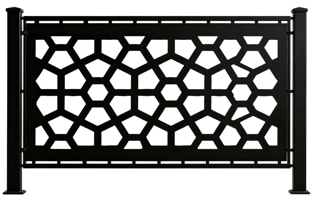 Geometric Polygon Pattern Plasma‑Cut Steel Fence Panel | Modern Decorative Metal Privacy Screen Model # LFP942
