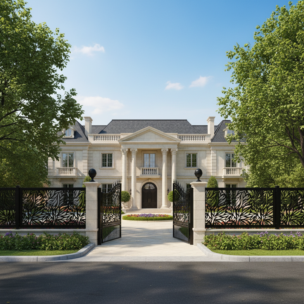 Leaf Pattern Plasma‑Cut Steel Fence Panel | Decorative Metal Privacy Screen Model # LFP952