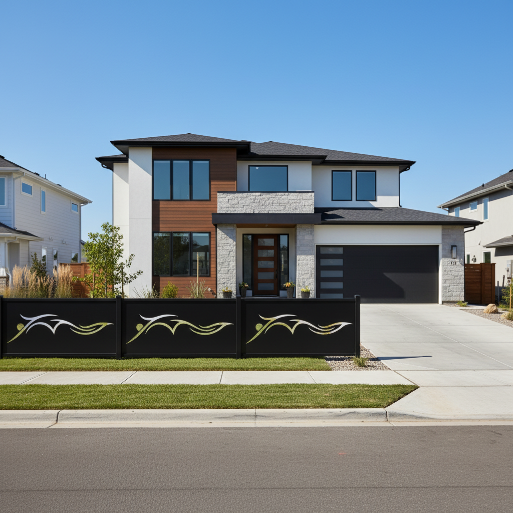 Swimmer Silhouette Plasma‑Cut Steel Fence Panel | Modern Sports‑Themed Decorative Metal Screen Model # LFP961