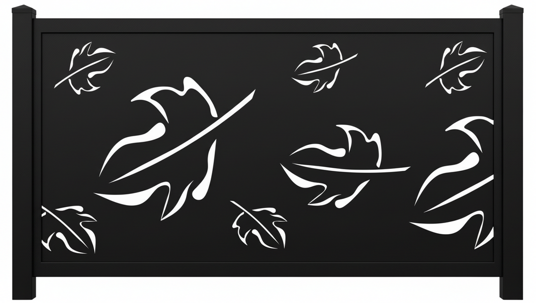 Autumn Leaf Pattern Plasma‑Cut Steel Fence Panel | Decorative Seasonal Metal Privacy Screen Model # LFP966