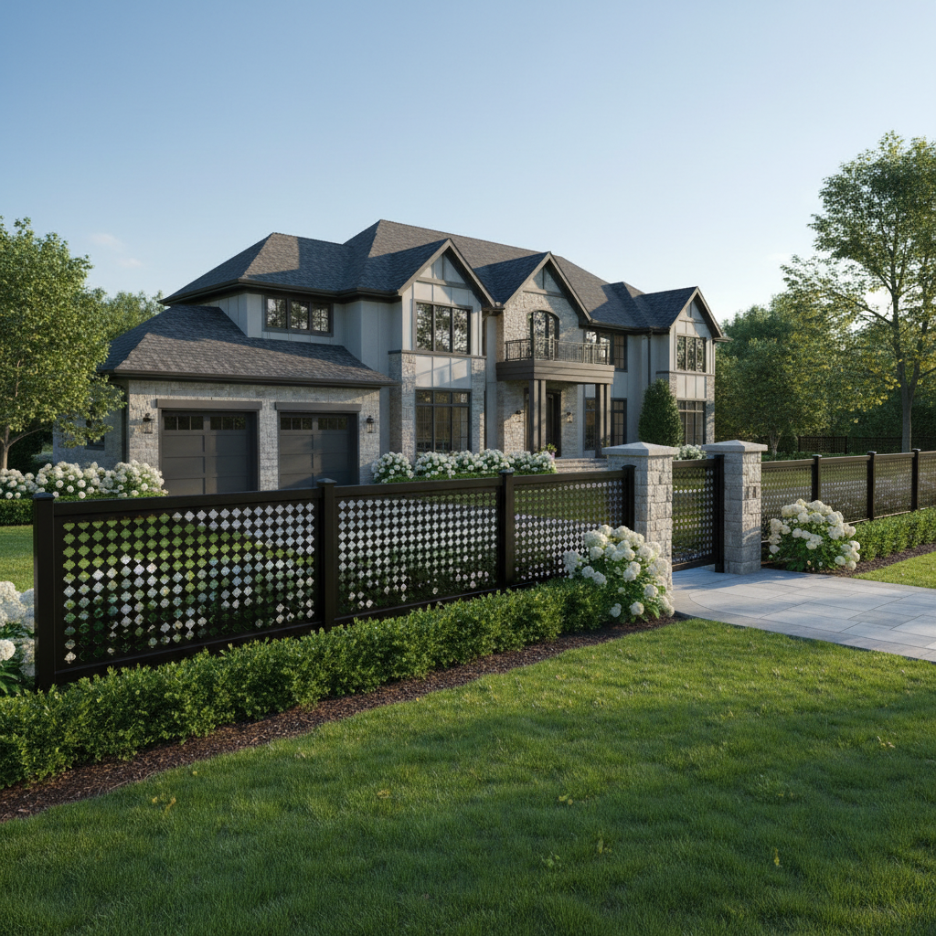 Quatrefoil Pattern Plasma‑Cut Steel Fence Panel | Classic Decorative Metal Privacy Screen Model # LFP990