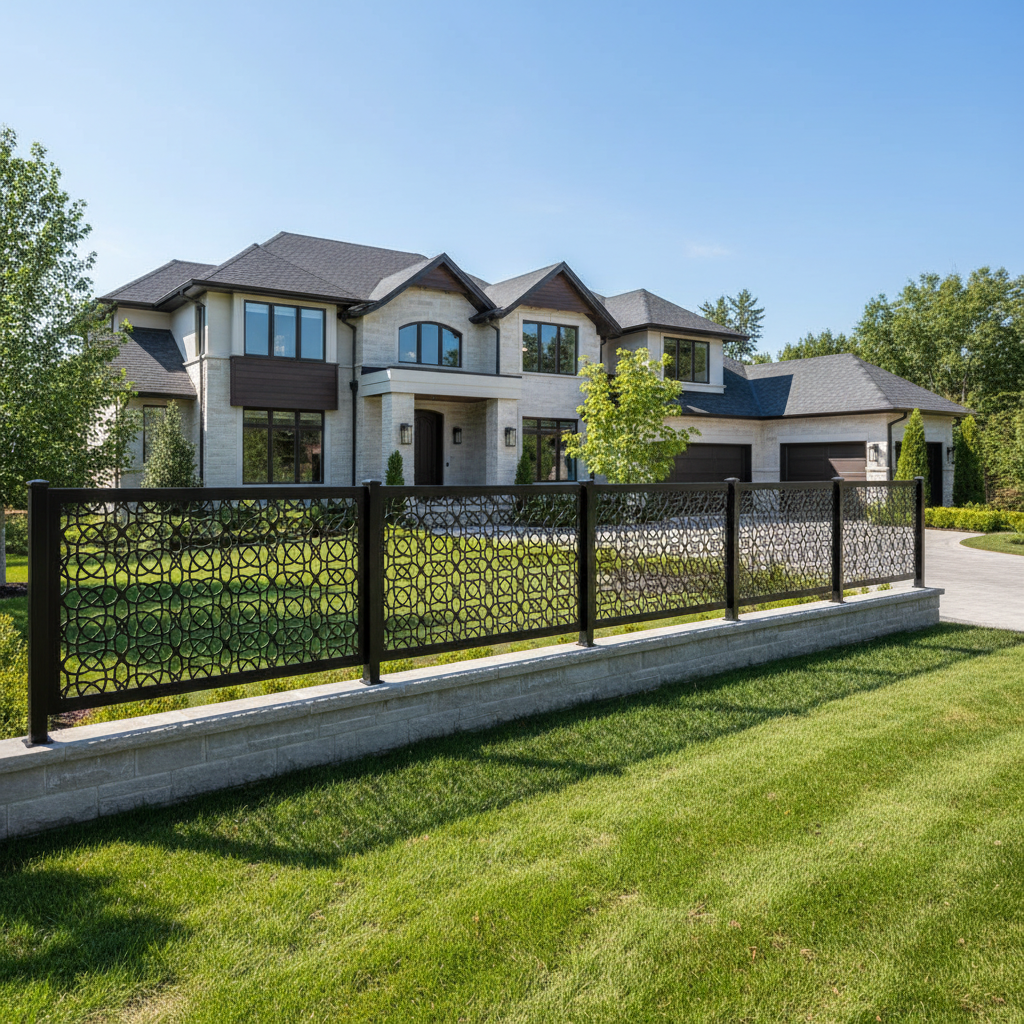 Interlocking Circle Ellipse Plasma‑Cut Steel Fence Panel | Modern Decorative Metal Privacy Screen Model # LFP992
