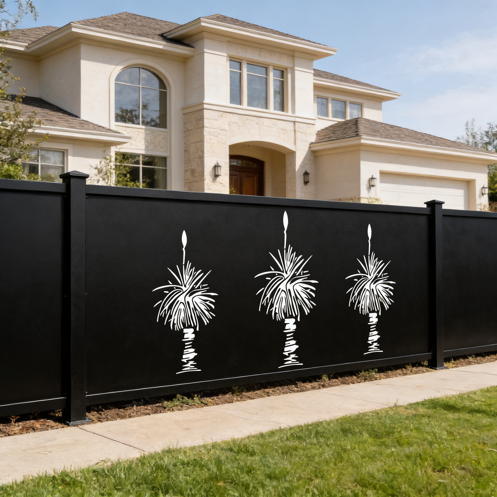 Abstract Wave Line Pattern PlasmaTriple Palm Tree Silhouette Plasma‑Cu