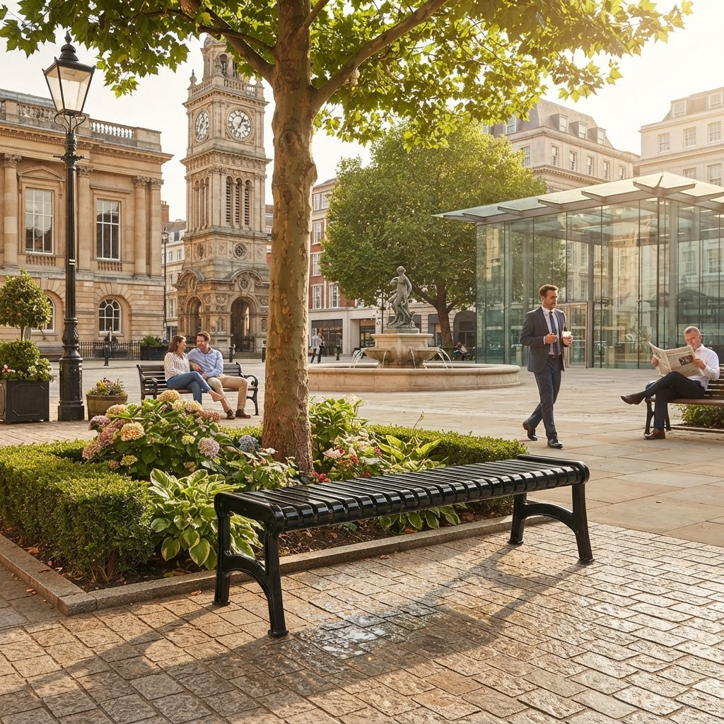 Black backless slatted steel outdoor bench

Outdoor bench with curved steel support legs

Powder‑coated steel bench without backrest

Slatted metal bench installed on bolt‑down plates

Minimalist backless steel bench for public spaces

Welded steel bench with curved legs

Black slatted bench for parks and plazas

Public seating bench with slatted steel design

Weather‑resistant backless steel bench

TAIMCO backless slatted steel bench