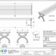 Technical drawing and dimension schematic of a bench, showing plan, elevation, and section views with measurements, plus a small isometric view and product details box. The page includes the Trimco logo and a sale block at the bottom.