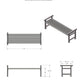 Metal Bench Aluminum Frame Casting & Steel Slat Seating | Without Back & Arms | Model MB189-BL-Taimco