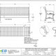 Technical specification sheet and dimension drawing for a TAIMCO decorative cast iron outdoor bench, showing front, side, and top views with measurements, plus detail and section views.