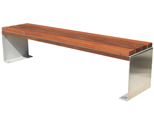 Stainless Steel Outdoor Benches Without Back & Arms | Model MB196-BL