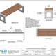 Technical drawing and specification sheet for a modern wood seat outdoor bench with square cutout legs, showing front elevation, side elevation, top plan view, dimensions, and notes on a white background with the Taimco logo at the bottom.