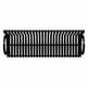 A black metal grill grate with vertical slats and circular side supports, shown against a plain white background.