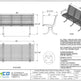 Technical specification sheet and dimension drawing for a Taimco Arcadia Modern Rod-Style Outdoor Bench 3-Seater, showing plan view, elevation view, and side view with measurements and material details.