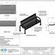 Technical specification sheet and dimension diagram for an Expanded Metal Mesh outdoor park bench with a Tubular Steel frame, showing top, front, side, and axonometric views with measurements and details.