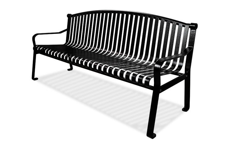 Pack of 5 Commercial metal Bench Top and Back Steel Slatted | Model MB218