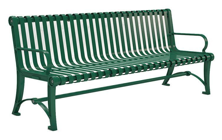 Blair Classic Steel Bench and aluminum Frame Cast & Steel Slat Seating | Model # MB219
