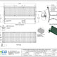 Technical blueprint and dimension drawing of an all-steel outdoor park bench with vertical slats, showing front elevation, top plan, side elevation, measurements, and a small rendered bench view on a white background.