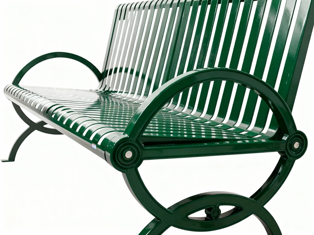 Durham metal Bench Aluminum Frame Cast & Steel Slat Seating | Model MB220