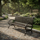Weather‑resistant blue steel bench for public spaces
