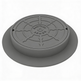 A round gray ductile iron manhole cover with a machine embossed pattern and the text 'BBAHMAN SEWER'.