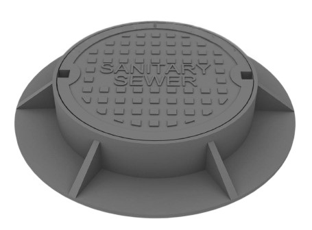 Round Manhole Cover and Frame Gray Iron Bolted & Gasketed Model # MH166