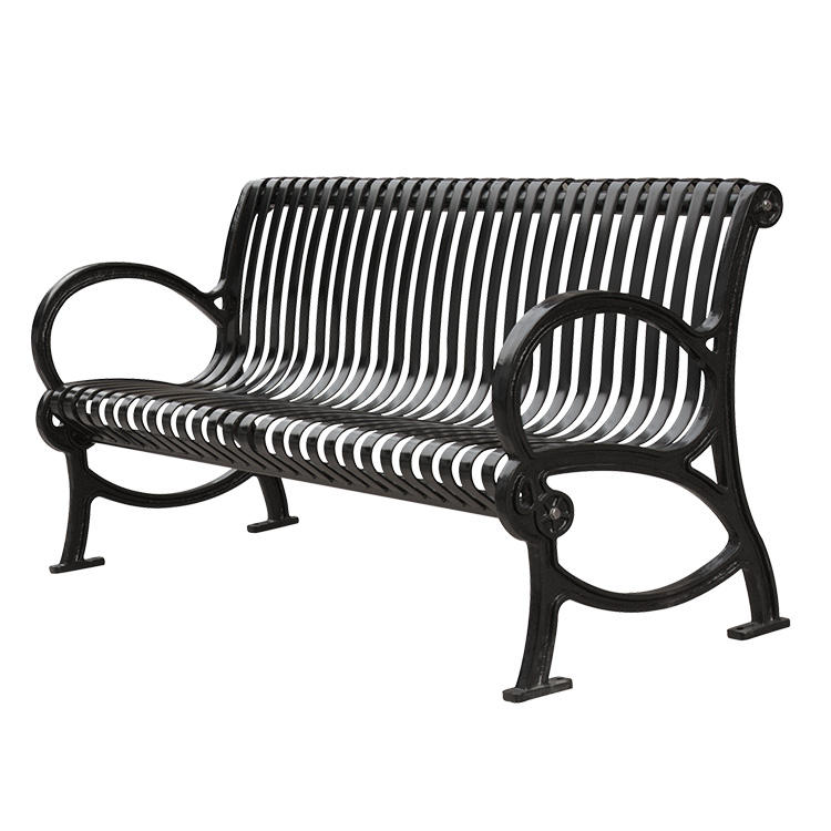 Double Circle Style metal Bench Aluminum Frame with Slat Seating | Model MB221